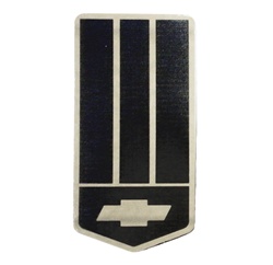 1993 - 2002 Header Panel Emblem, Bow Tie Logo on Shield, Custom, Black on Stainless Steel