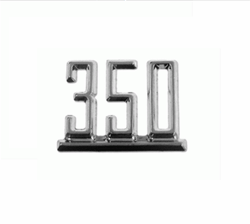 1967 Camaro Fender Emblem, "350" Engine Size, Chrome, Each