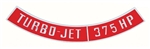 Air Cleaner Turbo-Jet Emblem, Die-Cast 375 HP