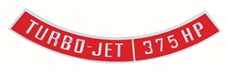 Air Cleaner Turbo-Jet Emblem, Die-Cast 375 HP