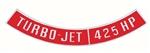 Air Cleaner Turbo-Jet Emblem, Die-Cast, 425 HP