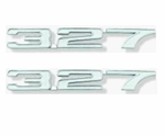 1968 Camaro Fender Emblems, 327 Engine Size Pair