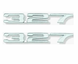 1968 Camaro Fender Emblems, 327 Engine Size Pair