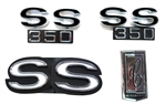 1970 Camaro SS Emblems Set for 350 Engine with Standard Grille