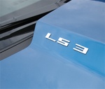 Custom LS3 Polished Stainless Steel Emblem with Peel and Stick Adhesive Backing, Each