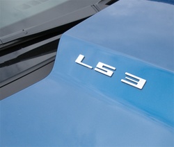 Custom LS3 Polished Stainless Steel Emblem with Peel and Stick Adhesive Backing, Each