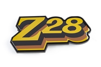 Image of the 1978 Camaro Z28 Fuel Door Emblem, GOLD Logo with Gold Fill Coloring