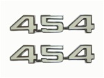Engine Size Emblem, "454", Custom, White - Pair