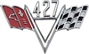 427 Custom "V" Flag Engine Size Emblem