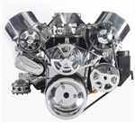 Chevy Big Block Billet Aluminum Complete S-Drive Serpentine Kit with A/C and Without Power Steering Reservoir