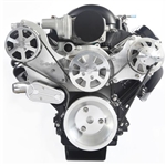 LS Chevy Billet Aluminum Complete S-Drive Serpentine Kit with A/C and Without Power Steering Reservoir