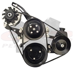 Chevy Small Block Complete Front Engine Pulley, Bracket, Water Pump, P/S Pump & Alternator Set
