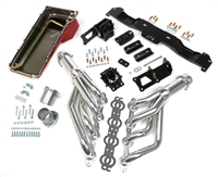 Image of the New 1975 - 1981 Camaro Trans-Dapt LS Swap In A Box Kit with Hedman HTC Polished Silver Ceramic Coated Headers For Automatic Transmission