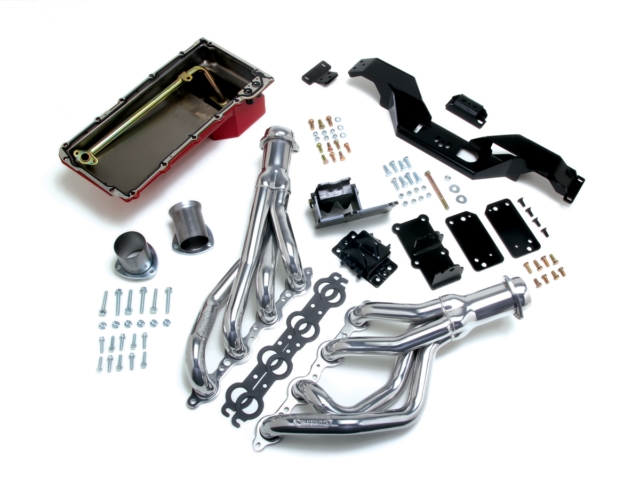 1970 - 1974 Camaro Hedman LS Swap In A Box Kit, Polished Silver Headers For Manual Transmission