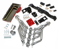 Image of the New 1970 - 1974 Camaro Hedman LS Swap In A Box Kit, HTC Polished Silver Ceramic Coated Headers For Automatic Transmission