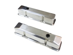 1967 - 1986 Camaro Valve Covers, Small Block, Polished Aluminum, Tall Style