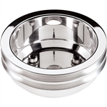 Camaro Billet Aluminum Crank Pulley, Big Block 2 Groove, Long Water Pump