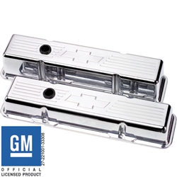 Billet Specialties Small Block Valve Covers, Polished Billet Aluminum with Bowties