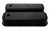 1967 - 1974 Big Block Chevy Valve Covers,  BLACK ALUMINIUM Finned Classic Ribbed Design