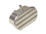 Valve Cover Breather Cap, POLISHED ALUMINIUM Finned Classic Ribbed Design, 1" Push In with Vent Hose Provision