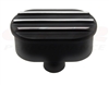 Valve Cover Breather Cap, BLACK Aluminum Oval Finned, 1" Diameter Tube