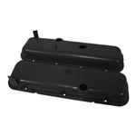 1965 - 1995 CHEVY BIG BLOCK 396, 427, & 454 BLACK STEEL OE STYLE VALVE COVER SET WITH DRIPPERS, SHORT