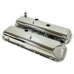 1967 - 1972 Camaro Big Block Chrome Valve Covers with Slant, Without Drippers