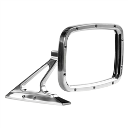 Polished Rectangular Billet Aluminum Side View Mirror with Convex Glass