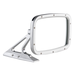 Brushed Rectangular Billet Aluminum Side View Mirror with Convex Glass