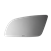 1982 - 1992 Camaro LH Exterior Door Mirror Replacement Glass, 3-1/8" X 5-13/16"