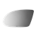 1993 - 2002 Camaro LH Exterior Door Mirror Replacement Glass, 3-5/8" X 6"