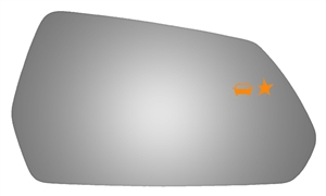 2016 - 2023 Camaro RH Exterior Door Mirror Replacement Glass with Blind Spot, 3-5/8" X 6-5/8"