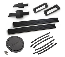 2010-2011 Camaro LT Exterior Kit ( Door Sills, Front & Rear Bowties, Side Vent Gills, Reverse Lights, Fuel Door) - Black