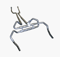 1967 - 1969 Camaro Chambered Exhaust Kit, Small Block Stainless Steel Tubbing with an Aluminized Muffler