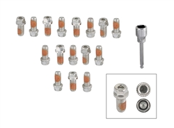 Mr Gasket Stainless Steel Headlock Locking Header Bolts, 16 Piece Set