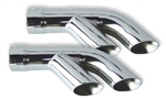 Custom Trans Am Splitter Style Exhaust Tips in Stainless Steel for 2.5" Exhaust Pipes