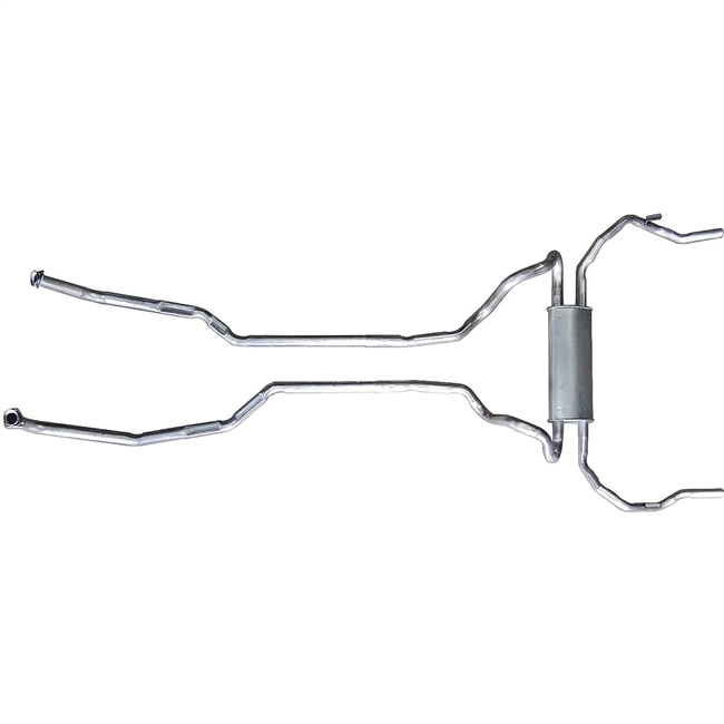 1970 - 1974 Camaro Z28 Dual Exhaust System Kit, Factory OE Style 2-1/4" with Polished Stainless Steel Tips