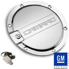 2010 - 2011 Camaro Logo Locking Fuel Door - Chrome