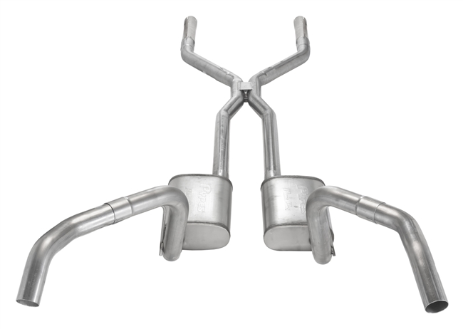 1967 - 1969 Camaro Pypes Stainless Steel H-Bomb 2.5" Dual Exhaust H-Pipe System with Race Pro Mufflers