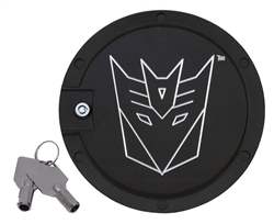 2010 - 2011 Camaro Transformers Decepticon Locking Fuel Door - Chrome and Black