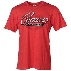 1968 - 1969 Camaro Chromed Emblem Logo T-Shirt, Red Shirt