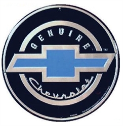 Sign, Metal, Genuine Chevrolet, with Blue Bowtie