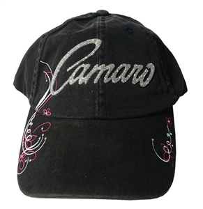 Ladies Camaro Hat, Black Glitter