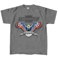 Image of a Patriotic Chevrolet Bowtie Red, White, and Blue American Bald Eagle T-shirt