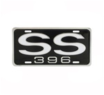 SS 396 Black and White License Plate