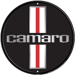 Camaro Metal Tin Sign, 12 Inch Diameter