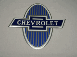 Chevrolet metal sign, Bowtie Blue,  Measures 24 inches X 24 inches
&#8203;