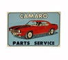 Camaro Parts and Service Metal Tin Sign with 1969 Red Z28