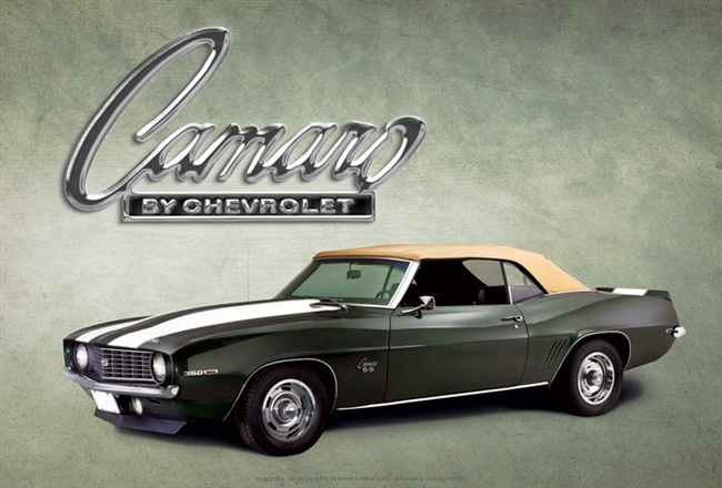 Image of the new 1969 Camaro By Chevrolet Metal Tin Sign