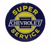 Chevrolet Super Service Metal Sign, 12 Inch Diameter